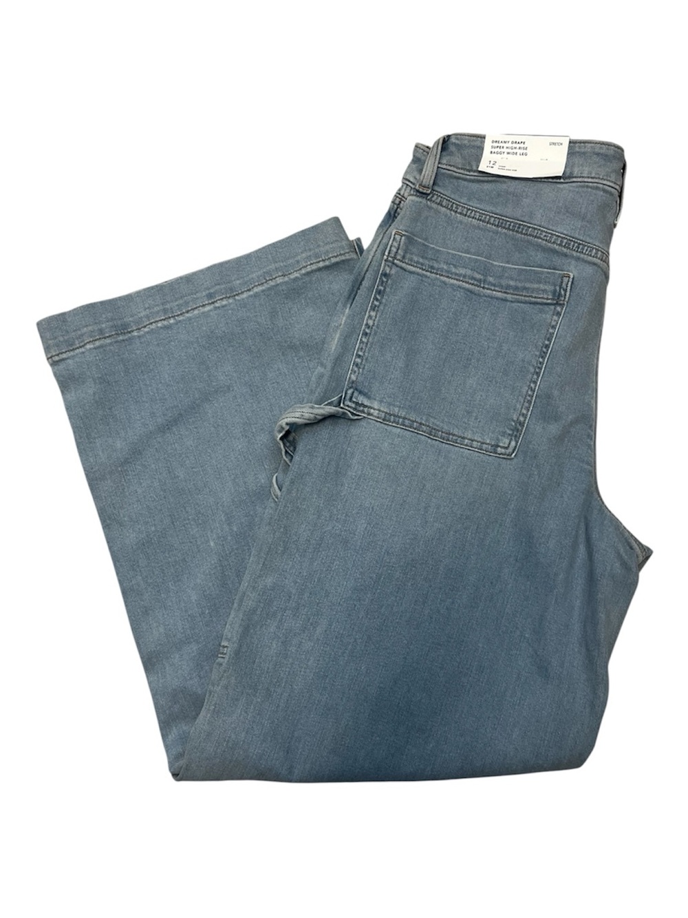American Eagle Dreamy Drape Stretch Baggy Wide Leg Jeans Sz 12 - Picture 4 of 9